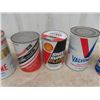 Image 4 : 7 Oil Quart Cans - Full of Product ; Shell, Valvoline, Motorcraft, GM