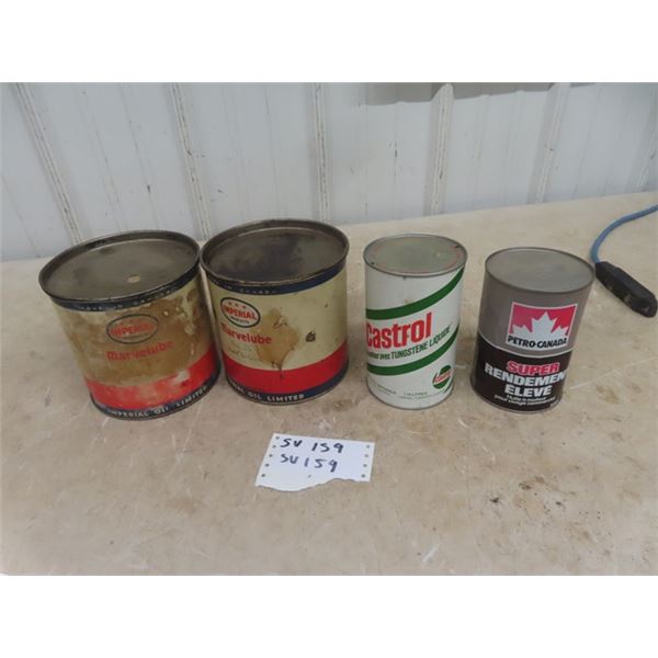 (2) 3 Star Imperial 5lb Grease Cans + 2 Quart Oil Cans