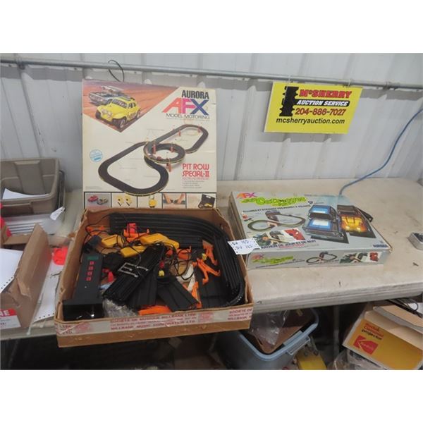 2 AFX Race Tracks with Boxes - NO Cars