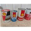 Image 3 : 6 Oil Quart Cans; Shell, International, Esso, Chevron