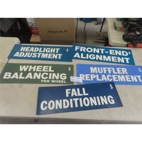 Cardboard Garage Signs  8" x 25"