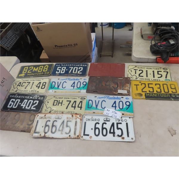 14 License Plates; 1942 + Up - One 1927