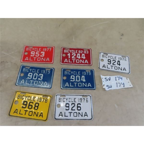 7 Altona Bicycle Plates 1976- 1983