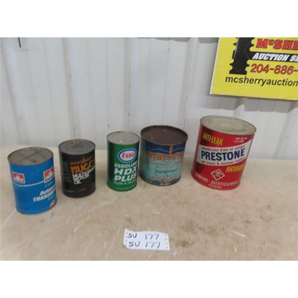 Marlene 5lb Grease, 3 Quart Tins; Esso, Petro, Motomaster & Full Prestone 1 Gal Antifreeze