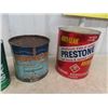 Image 3 : Marlene 5lb Grease, 3 Quart Tins; Esso, Petro, Motomaster & Full Prestone 1 Gal Antifreeze