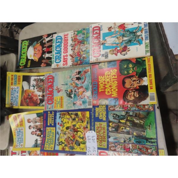 65 Cracked Magazines - Mainly 1970's + 1980's
