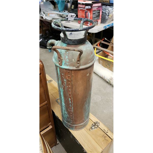 Copper Fire Extinguisher with Brass Tag