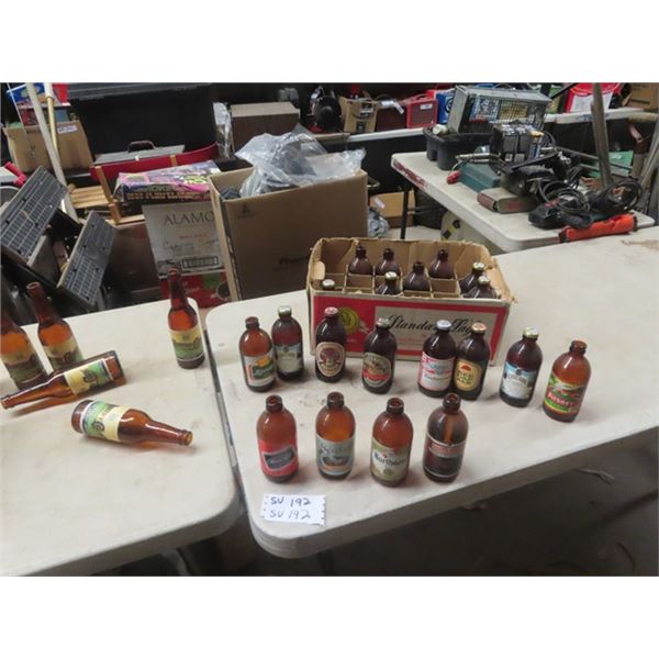 18 Pelissiers Beer Bottles & 20 Stubby Beer Bottles & Carrier Box with Dividers
