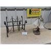 Image 1 : Wrought Iron Magazine Rack & Table Lamp