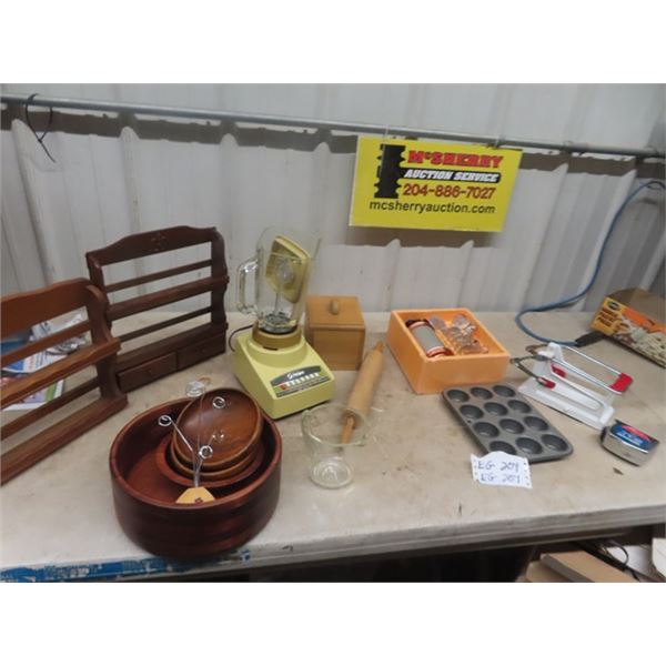 Spice Rack, Blender, French Fry Press, Salad Server, Cookie Press