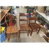 Image 1 : 3 Wooden Chairs; 2 Oak, 1 Hoop back