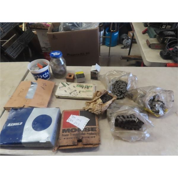 New Chain ; #60 - 7', #40 - 10' , (2) #50 - 4' & Used Chain; #40- 7' , #40 - 3'  + Assorted Connecto