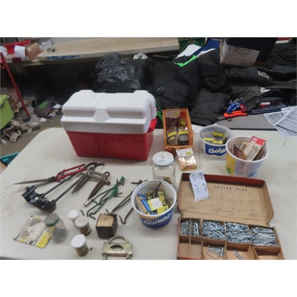 Spring Pins, U Nuts, Grease Fittings, Cotter Pins Cable Clamps, Bicycle Kick Stands, Grass Clippers 