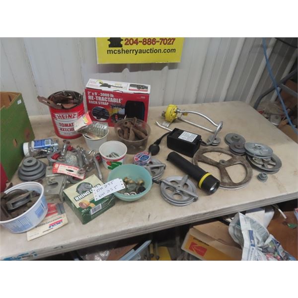 Retractable Rack Straps, Sprinkler, Anti Freeze Tester, Timer, Chain Hooks, Grease Gun with Needle N