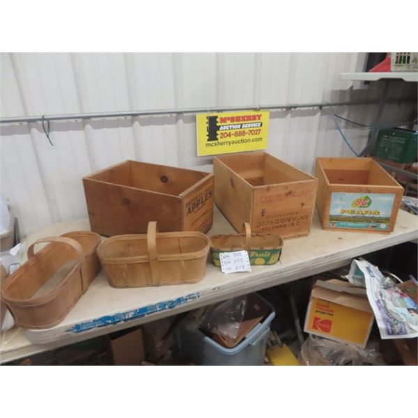 3 Fruit Crates & 3 Fruit Baskets