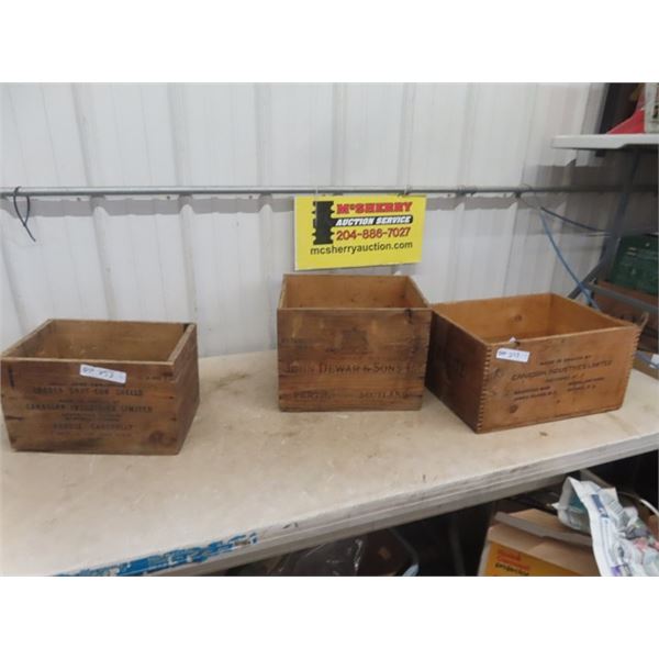 3 Wooden Crates; Ammo & Whiskey