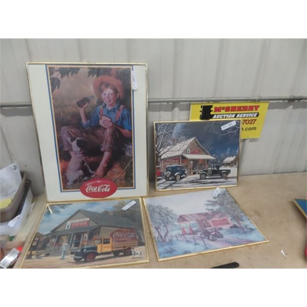 4 Coca-Cola Pictures - Biggest 22" x 28"