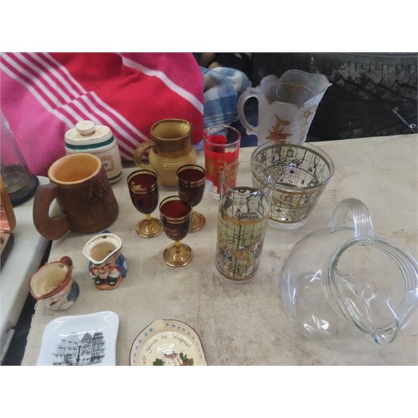 Bar Items; Mugs, Ashtrays, Pitchers, plus more