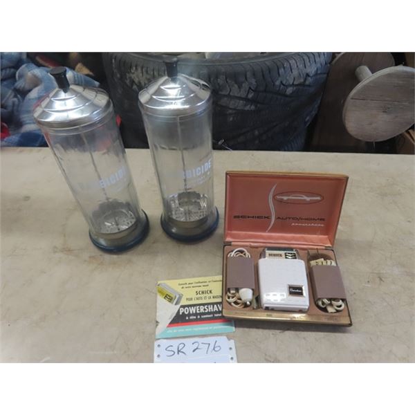 Barber Jars, Vintage Schick Razor