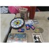 Image 1 : Tins, Thermos, Clock, Belt Buckle, Stamps plus more