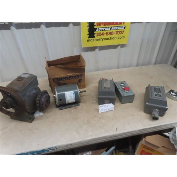 Angle Drive , New 1/3 HP Electric Motor, Switches, Controls