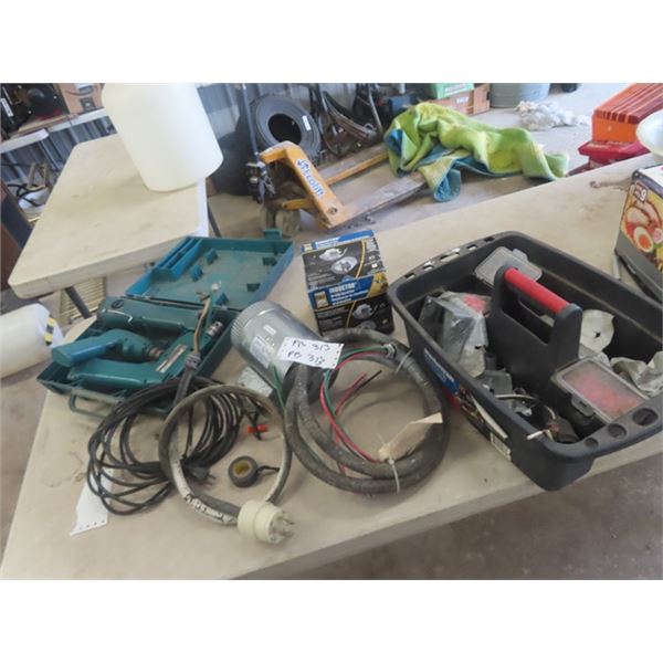 (2) InLine Duct Fan, Electrical Supplies, Makita Cordless Drill - Untested