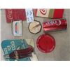 Image 5 : Vintage Coca-Cola Items; (2) 6 Pack Carriers, Cardboard Ceiling Hanging Sign 10" x 10" , Ashtray, Pa