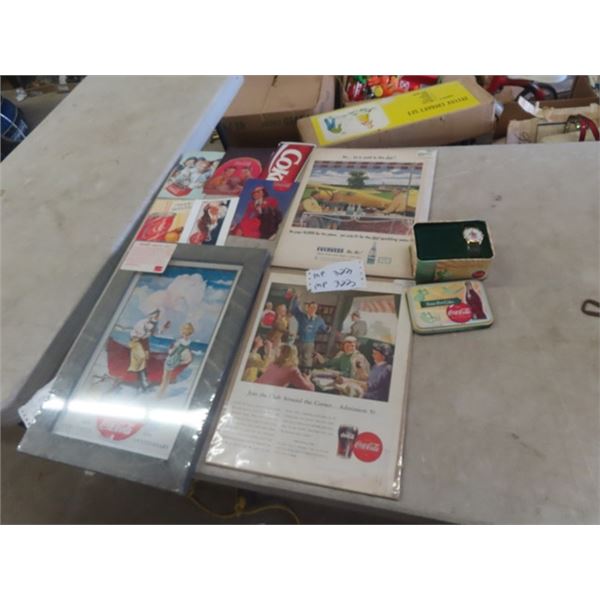 Coca-Cola Watch, Vintage Magazine Advertising, Modern Reproduction Picture ' Good Old Days' & Coca-C