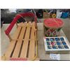 Image 1 : Childrens' Wooden Sled, Christmas Tin & Christmas Decorations