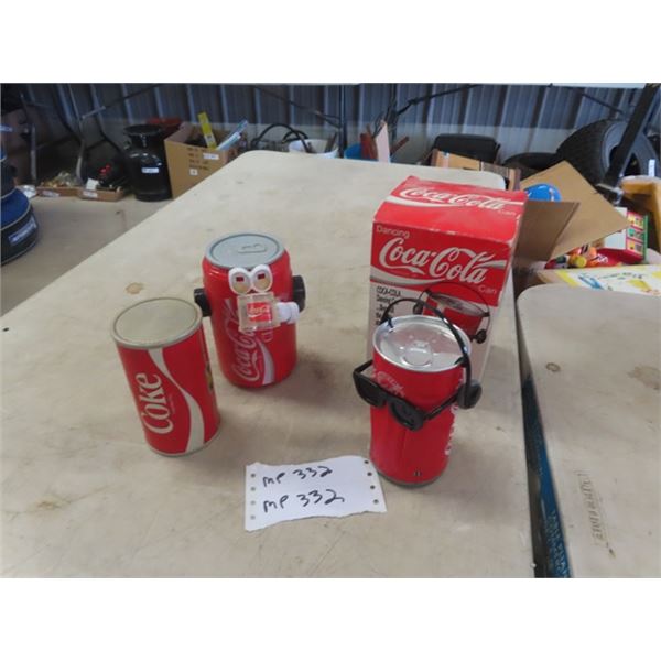 Coca-Cola Radio, Coca-Cola Mechanical Bank, Coca-Cola Dancing Can with Box