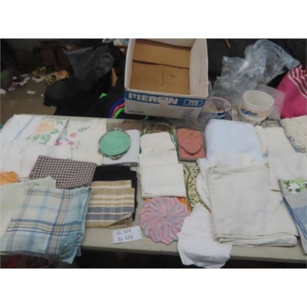 40 pc of Linen ; Doilies, Cloths, Runners plus More