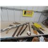Image 1 : Saws, Hand Mitre Saw, Nail Puller, Level, Axe, Wrecking Bar