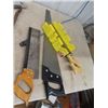 Image 2 : Saws, Hand Mitre Saw, Nail Puller, Level, Axe, Wrecking Bar