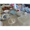Image 3 : Vintage Kitchen Items ; Wooden Salad Bowl, Glass Bakeware, Milk Bottle, Collectors Plate, Royal Staf