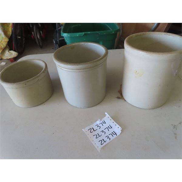 3 Crocks  1/2 Gal - 1 Gal