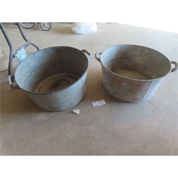 2 Galvanized Tubs
