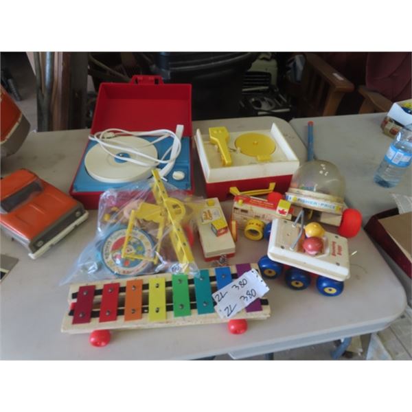 Fisher Price Record Player, Camera, Bouncing Buggy, Play aTune