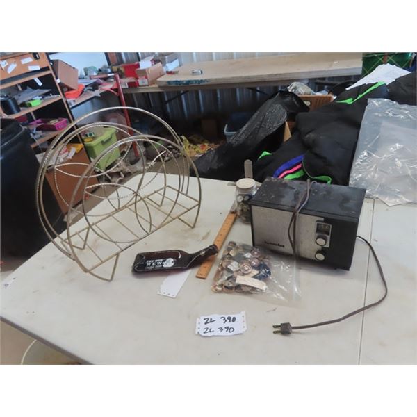 Crosley Radio, Buttons, Magazine Rack
