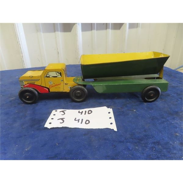 Walt Reach Toy Tin Wind Up Semi 12" x 3" x 3"