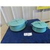 Image 1 : 2 Metal Koben Pots with Lids - Funky Style !