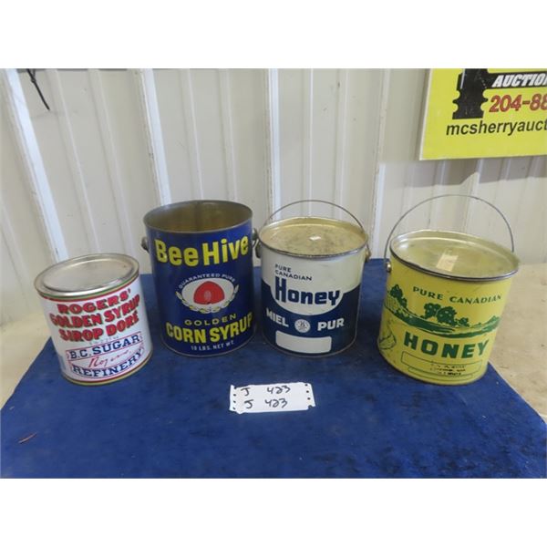 4 Honey Tins