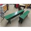 Image 3 : 2 Wooden Yard Benches; 1) 54" Long, 1) 66" Long