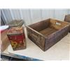 Image 3 : 2 Wooden Crates; 1) CiL Ammo, 1) Dingman's , 3 Tins; Lowney Candy, SK Biscuits, Tetley's Tea