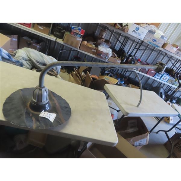 Service Station Porcelain Light with Wall Mount