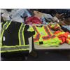 Image 1 : Safety Wear; 2 Sz LG Short Sleeve Shirts, Sz Med Long Sleeve Shirt & 2 Vests