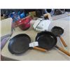 Image 1 : 3 Cast Frying Pans, Kitchen Aid Pot & Waffle Maker