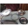 Image 3 : Silverware, Tea Pot, Cream + Sugar Pair, Candle Holder, Trays plus more