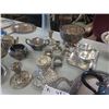 Image 4 : Silverware, Tea Pot, Cream + Sugar Pair, Candle Holder, Trays plus more