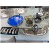 Image 5 : Silverware, Tea Pot, Cream + Sugar Pair, Candle Holder, Trays plus more