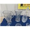 Image 2 : 6 Crystal Pitcher, Decanter, Vases, Candle Holder, plus more